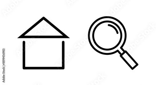 House and search icons, indicating property search or real estate exploration