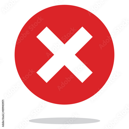 不正解やエラーを意味するシンプルなバツ印のベクターアイコン素材