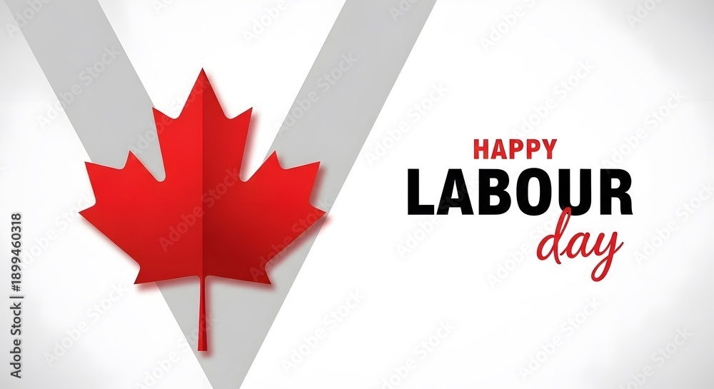 Obraz premium Happy labour day canada celebrating workers with a maple leaf background