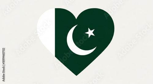 Pakistan flag heart symbol love national pride country