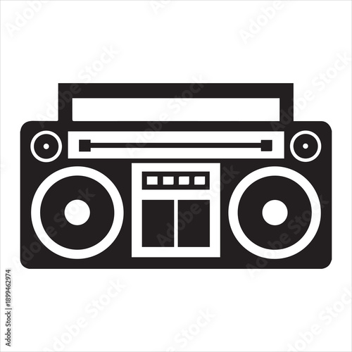 Retro Ghetto Blaster Stereo from the 90s Silhouette