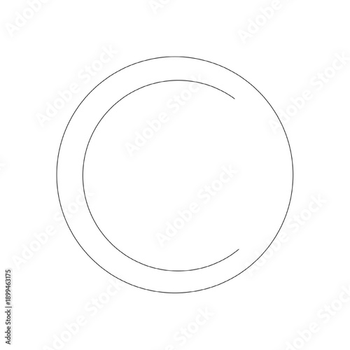 Running process icon in clean outline style. Circular progress shape representing active operation or ongoing system process.