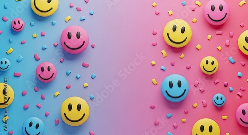 April fools' day smiley faces prank celebration background