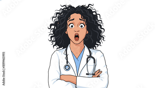 doctor woman shocked expression