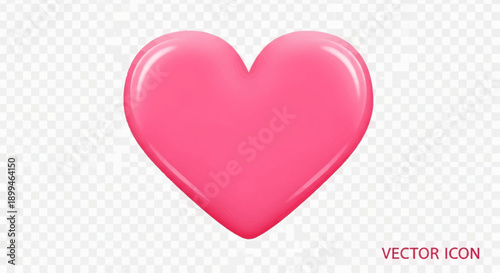 Shiny Pink Heart 3D Render