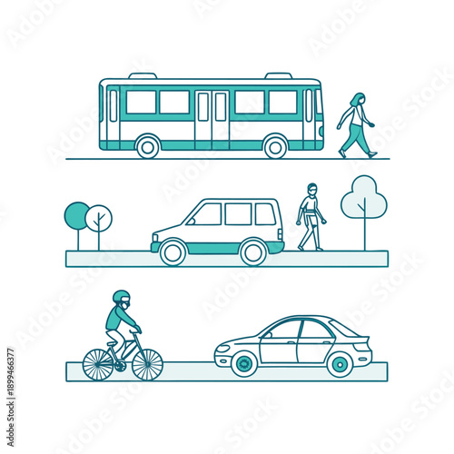 City Street Transport Scene