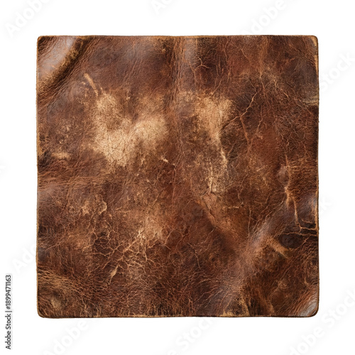 Bild auf Leinwand Distressed Brown Vintage Leather Texture Square