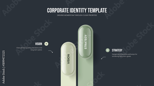 Consulting Proposal 2 Element Infographic Slide Design. Corporate Solution Two Option Diagram Frame Layout. Sales Visualization Presentation Template Vector Illustration.