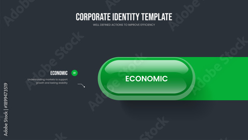 Consulting Growth One Step Infographic Presentation Design. Product Review Slide Template Vector Illustration. Professional Strategy 1 Option Diagram Frame Layout.