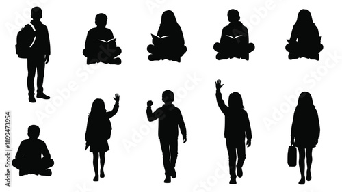 a collection of diverse human figures depicted as a black silhouette