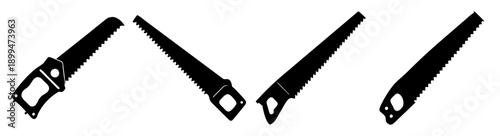 Three black pruning shears tools isolated on white background for gardening and plant care cutting