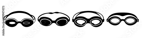 Set of stylish black sunglasses isolated on white background fashion accessory collection eyewear design trendy summer