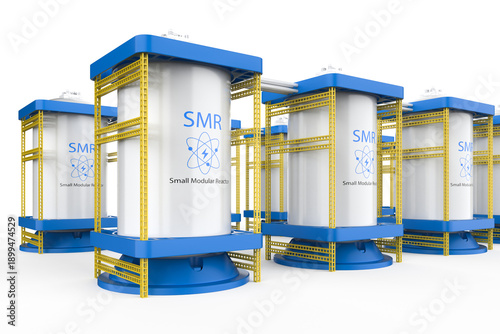 Fotografía Smr or small modular nuclear reactors power plant isolated