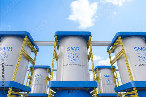 Fotografía Group of smr or small modular nuclear reactors power plant