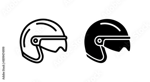 Motorcycle helmet icon with visor, representing safety, travel, speed, or extreme sports.