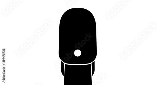 Silhouette of a microphone on a stand captured from a front viewpoint