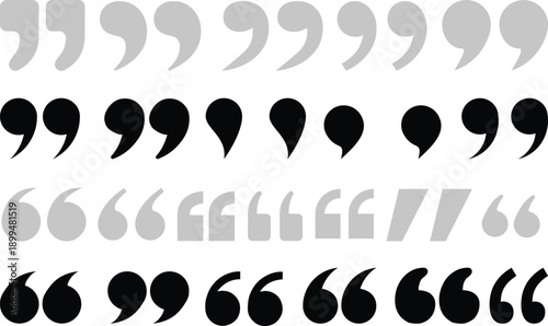 Set of quote mark. Quotes icon vector set. Quotemarks outline, speech marks, inverted commas or talking marks collection. Talk bubble speech icon. Black quotes icon. Vector illustration