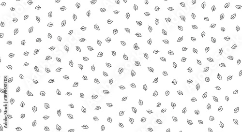 Seamless leaf pattern on white background for natural minimalistic design