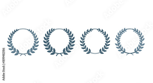 Elegant wreath designs: classic laurel elements for awards and achievements