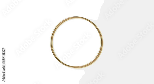 Elegant gold circle frame on white background for creative design projects