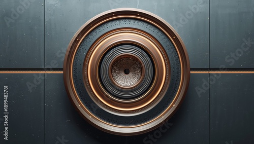 Unique Circular Design With Layers and Light Effects on a Dark Background