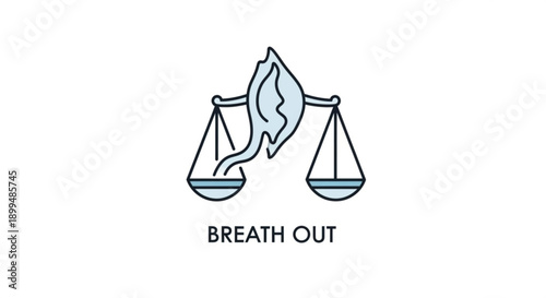 Balanced scales with leafy breath symbolizing harmony and equilibrium in nature