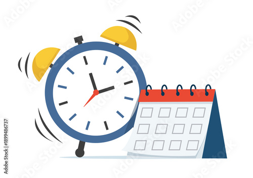 Alarm Clock and Calendar Illustration