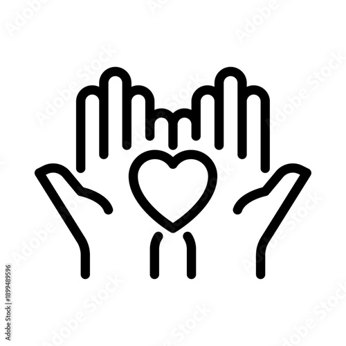 Charity outline icon. Help line illustration.