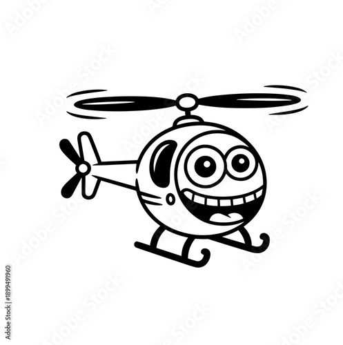 Cartoon line drawing simple doodle plane, helicopter, truck , submarine vector transport.