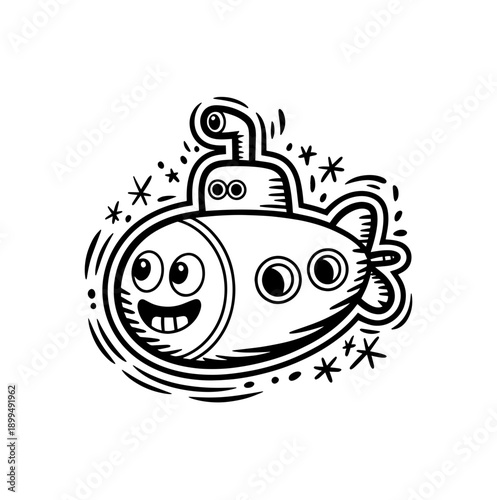 Cartoon line drawing simple doodle plane, helicopter, truck , submarine vector transport.