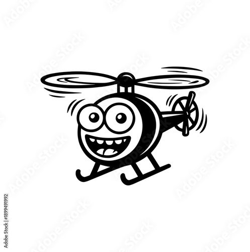 Cartoon line drawing simple doodle plane, helicopter, truck , submarine vector transport.