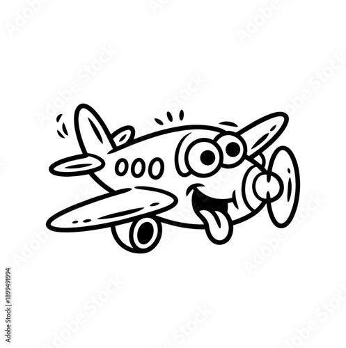 Cartoon line drawing simple doodle plane, helicopter, truck , submarine vector transport.