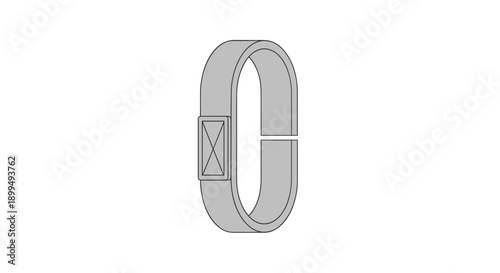 Minimalist furniture strap design, isolated on a clean white background, showcasing a sleek and functional accessory for securing items