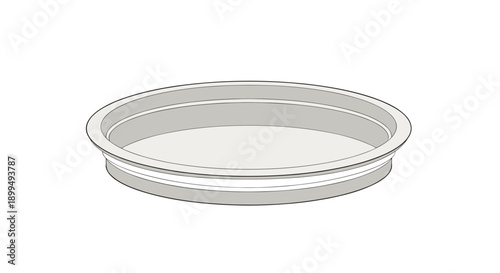 Circular lid with insert design, isolated on a clean white background, showcasing simplicity and functionality in minimalist style