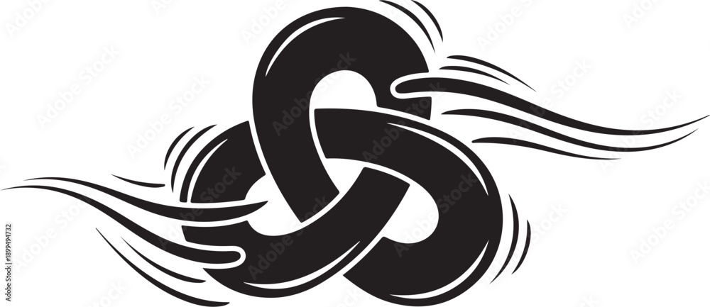 Obraz premium Stylized Black Celtic Knot with Flowing Lines Design Element