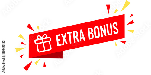 Vector Illustration Red Extra Bonus Label