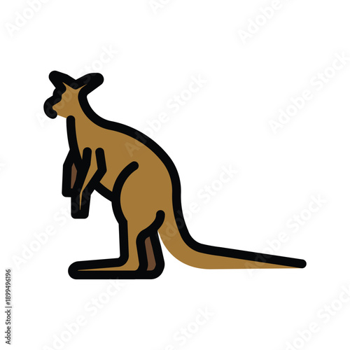 Kangaroo Emoji Icon – Australian Marsupial Animal Vector Illustration