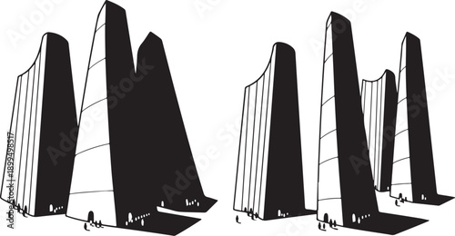 Sailing Boats with Tall Masts on Calm Water Surface