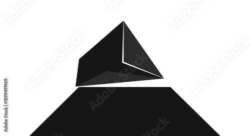 This black vector icon represents a pyramid or triangular structure symbolizing hierarchy, stability, growth, and long-term foundation. The design is commonly associated with business models, organiza