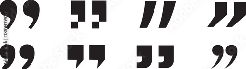 Set of quote marks for speech marks, quote symbols collection in solid and outline style. Quotation marks icon set, double quote symbol vector illustration. talking marks and comments design. vector, 