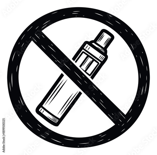No vaping or ecigarette sign for public health campaigns, warning messages, and designated smokefree zones, emphasizing prohibition of electronic smoking devices in various settings.