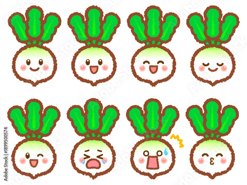 可愛いカブのイラスト素材セット2