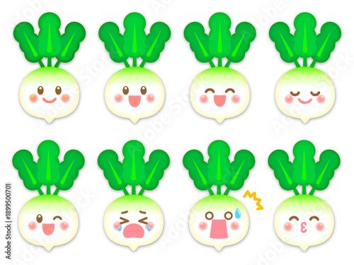 可愛いカブのイラスト素材セット