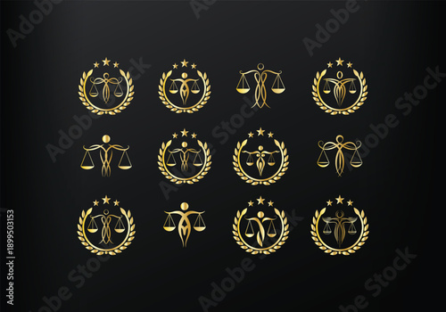 Modern Law logo scales justice law firm logo Concepts luxury justice lawyer logo vector design