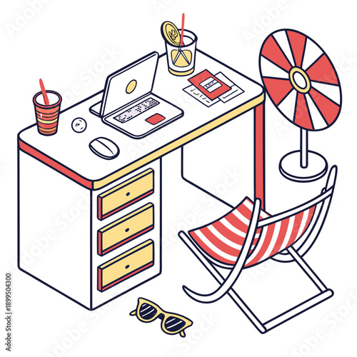 A cozy kitchenette with a small dining setup and retro decor elements