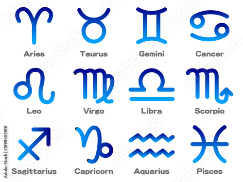 星座のアイコンイラスト素材セット