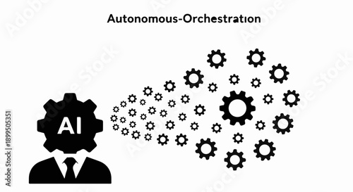 AI driven automation orchestrating complex systems with interconnected gears