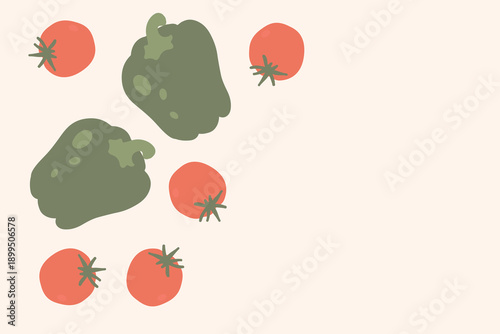 Art & Illustration Fresh Vegetable Mix Banner, Vector Illustration