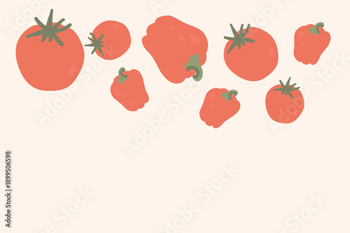 Art & Illustration Fresh Vegetable Mix Banner, Vector Illustration