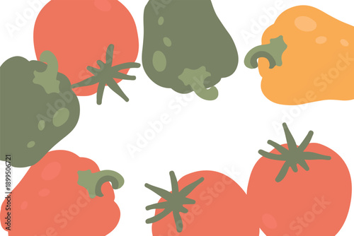 Art & Illustration Fresh Vegetable Mix Banner, Vector Illustration